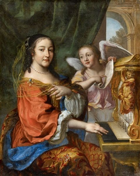 Portrait Of A Lady As Saint Cecilia Oil Painting by Joachim von, I Sandrart