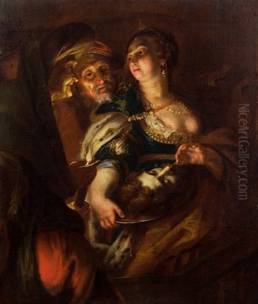 Salome Mit Dem Haupt Des Heiligen Johannes D.t. Oil Painting by Joachim von, I Sandrart