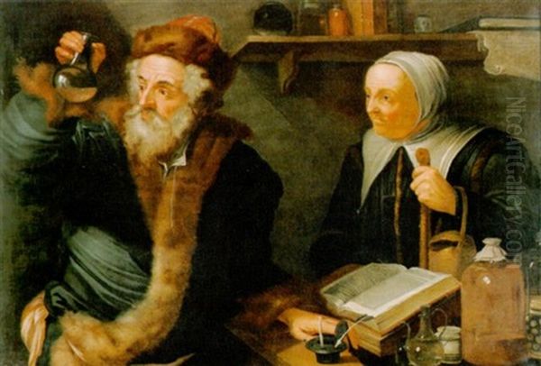 Beim Alchimisten Oil Painting by Joachim von, I Sandrart