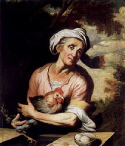 Eine Bauerin Mit Einem Hut Oil Painting by Joachim von, I Sandrart