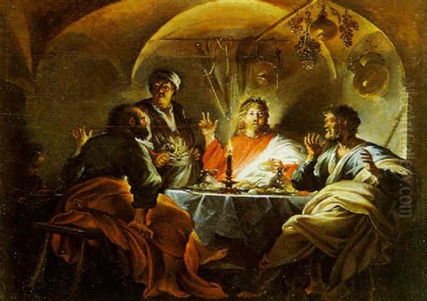 La Cena In Emmaus Oil Painting by Joachim von, I Sandrart