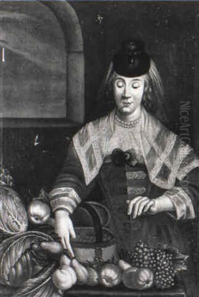 A Fish Monger Oil Painting by Joachim von, I Sandrart