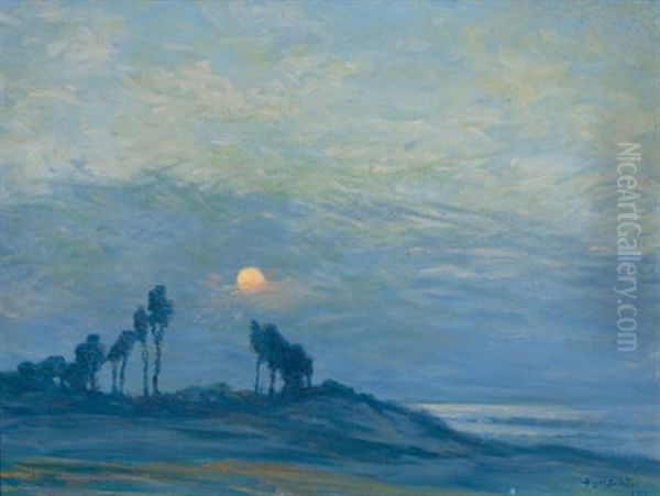 Sunset Over The Trees Oil Painting by Birger Sandzen