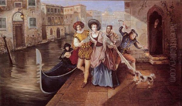 The Secret Rendezvous Oil Painting by Niccolo (Nicola) Sanesi