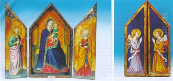 The Madonna And Child With Saints Peter And Paul Oil Painting by  Sano di Pietro