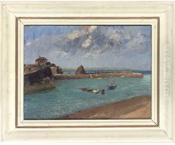 The Outer Harbour, Mevagissey, Cornwall (+ 2 Others, Smllr; 3 Works) Oil Painting by Piero Sansalvadore