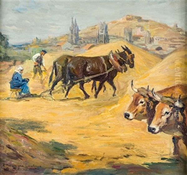 En El Campo Oil Painting by Marceliano Santamaria