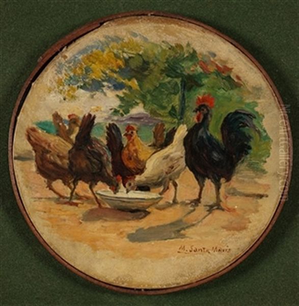 Gallinero Oil Painting by Marceliano Santamaria