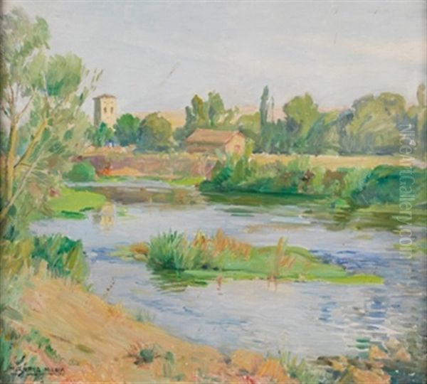 Paisaje Oil Painting by Marceliano Santamaria