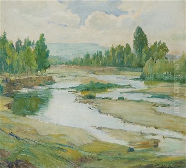 Paisaje Del Capiscol, Burgos Oil Painting by Marceliano Santamaria