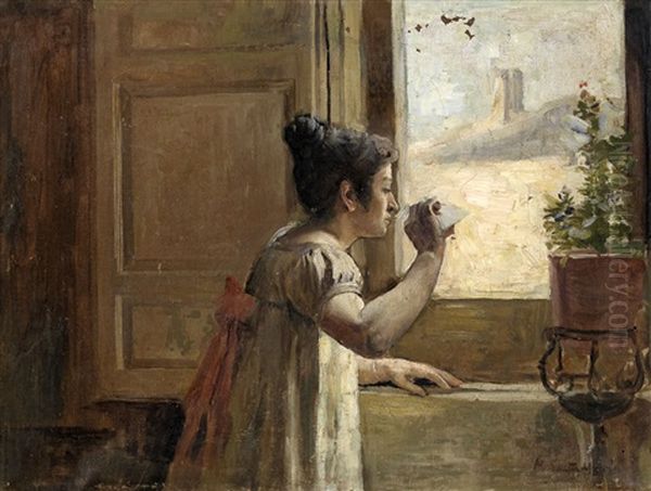 El Adios Oil Painting by Marceliano Santamaria