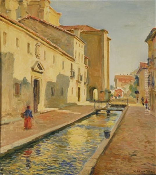 Briviesca Oil Painting by Marceliano Santamaria