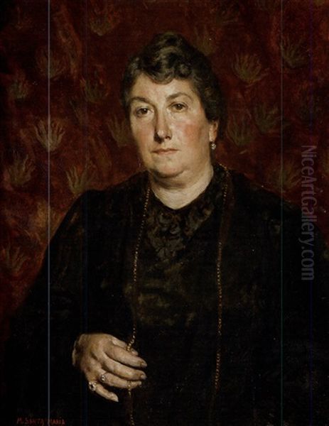 Retrato De Senora Oil Painting by Marceliano Santamaria