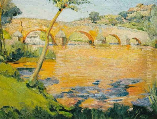 El Puente Oil Painting by Marceliano Santamaria