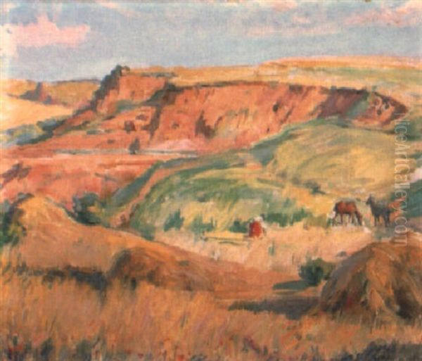 Paisaje Burgales Oil Painting by Marceliano Santamaria