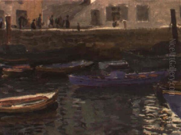 Puerto De San Sebastian Oil Painting by Marceliano Santamaria
