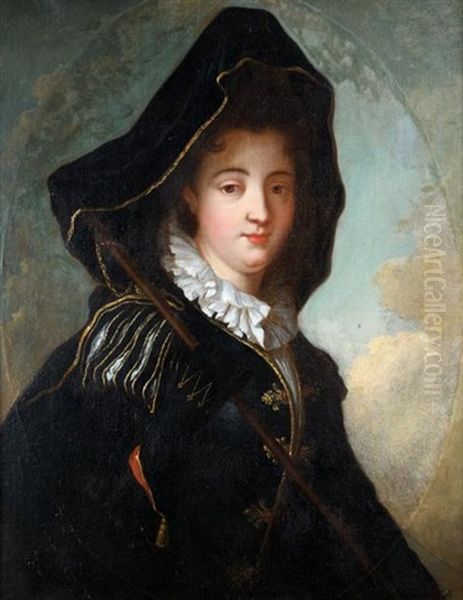 La Marquise De Moulins-rochefort, Dit Aussi Portrait De Femme En Costume Venitien Oil Painting by Jean-Baptiste Santerre
