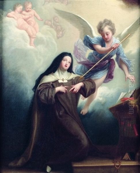 La Transverberation De Sainte Therese Oil Painting by Jean-Baptiste Santerre