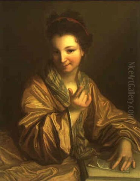 Brustportrat Eines Madchens Mit Brief Oil Painting by Jean-Baptiste Santerre