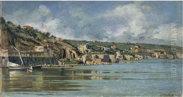 Paese Costiero Oil Painting by Francesco Raffaello Santoro