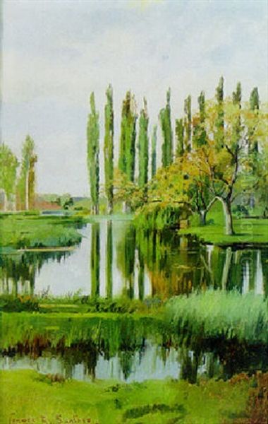 An Italian Landscape Oil Painting by Francesco Raffaello Santoro