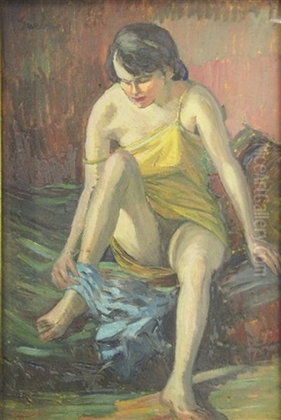 Intimacy Oil Painting by Gheorghe Sarbu