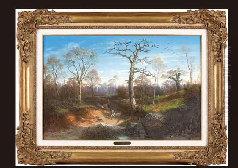 Le Chasseur A Fontainebleau Oil Painting by Michel Bouquet