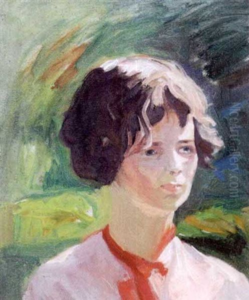 Portrait Of A Girl Oil Painting by Paul Turner Sargent