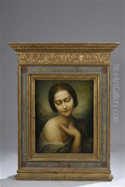 Portrait De Femme Oil Painting by Leonard Sarluis