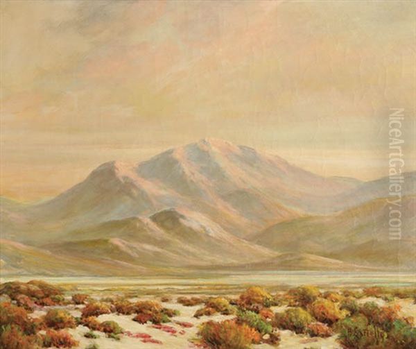 Desert Mountain Landscape Oil Painting by Herbert Sartelle