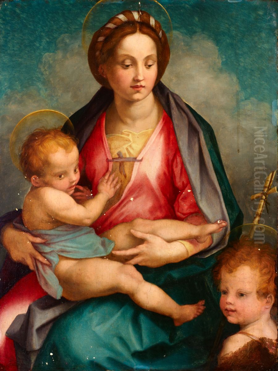 Madonna And Child With Saint John Oil Painting by Andrea Del Sarto
