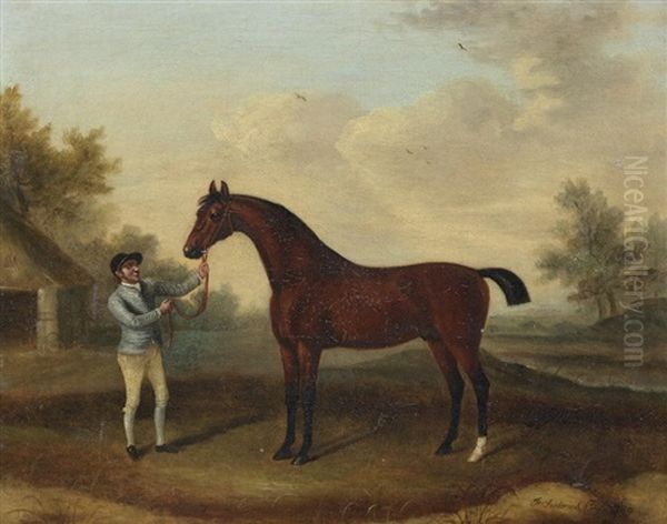 Vestris' Held By A Jockey Oil Painting by Francis Sartorius