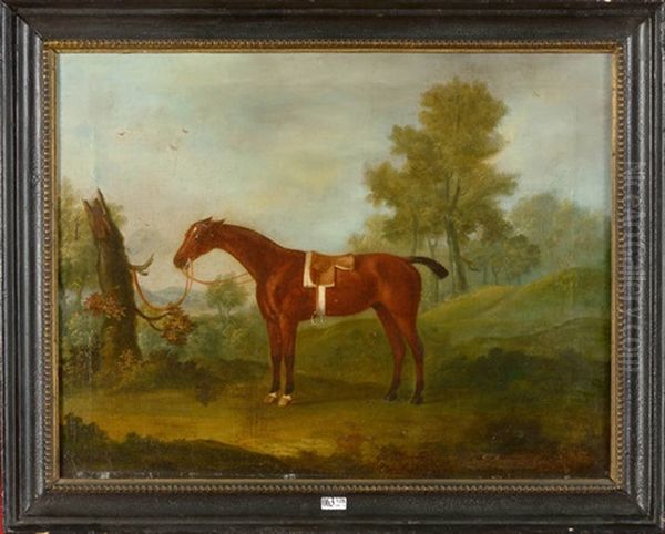 Cheval Attache Dans Une Clairiere Oil Painting by Francis Sartorius