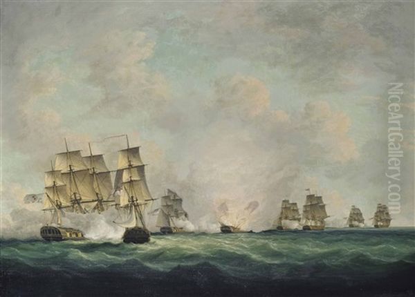 The Battle Of Cape Santa Maria, 5th October: The Capture Of The Spanish Treasure Ships Off Cadiz Oil Painting by Francis Sartorius