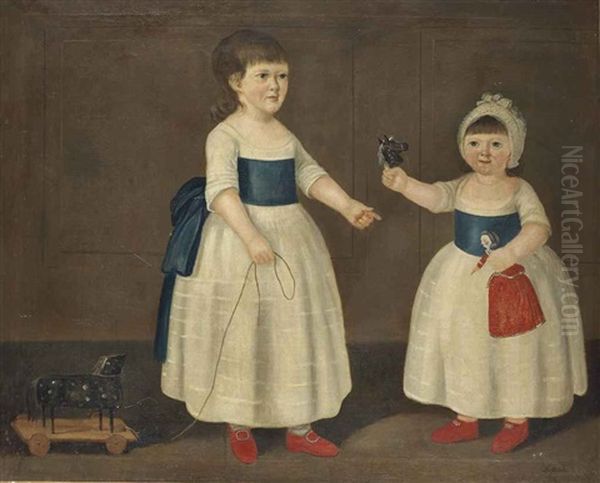 Portrait D'enfants Jouant Oil Painting by Francis Sartorius