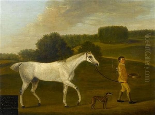 Portrait Of "favourite" With A Groom And A Dog Oil Painting by Francis Sartorius