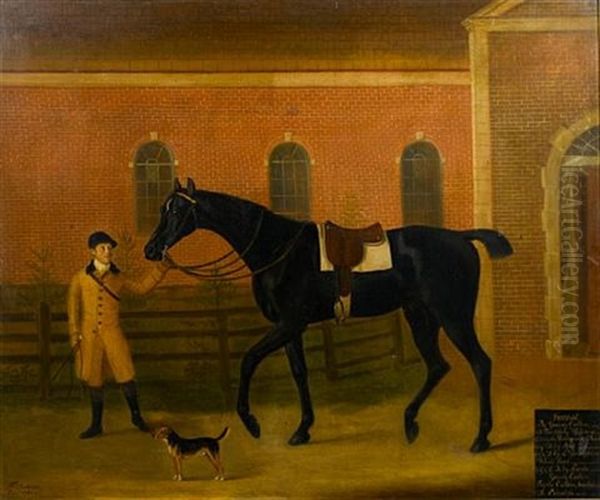 Portrait Of "incest" With A Groom And A Dog Oil Painting by Francis Sartorius