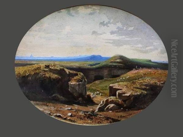 L'aubrac Oil Painting by Emile Bourcart