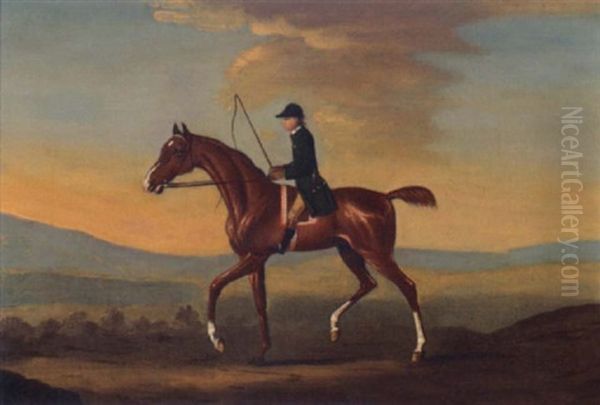 A Gentleman On A Chestnut Hunter Oil Painting by Francis Sartorius