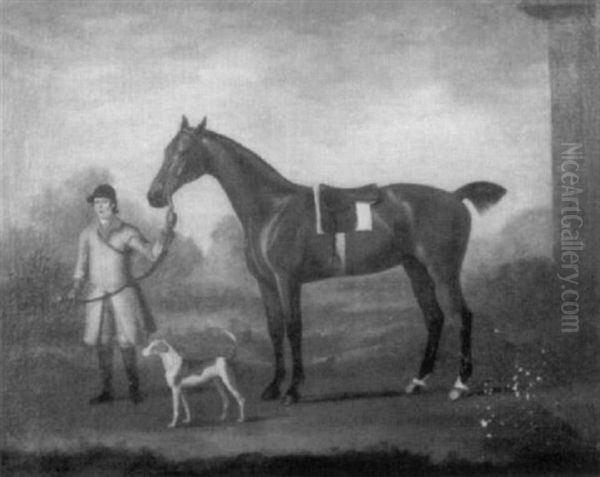 Landscape With Hunter, Horse And Hound Oil Painting by Francis Sartorius