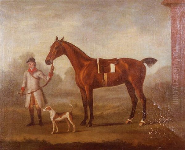 Untitled (landscape With Hunter, Horse And Hound) Oil Painting by Francis Sartorius