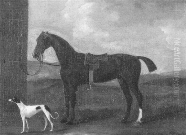 Horse And Hound Oil Painting by Francis Sartorius