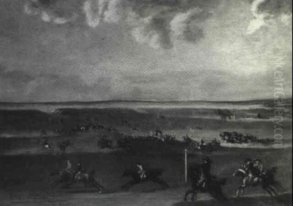 Dictator Beating Freeholder & Diana For The King's Plate Of A 100, Guineas At Newmarket For 6 Yr. Olds, 12st On Oct... Oil Painting by Francis Sartorius