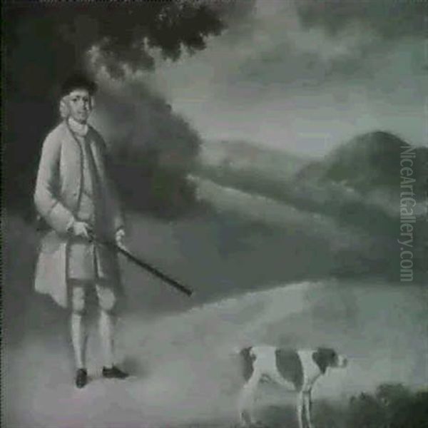 A Gentleman Out Shooting With His Dog Oil Painting by Francis Sartorius