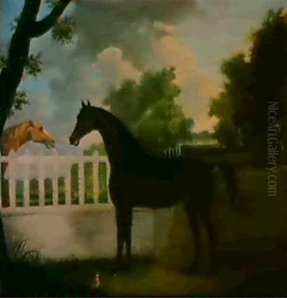 Lord Grosvenors Racer At High-flyer Hall Ely, Racer By Sweetbriar Oil Painting by Francis Sartorius