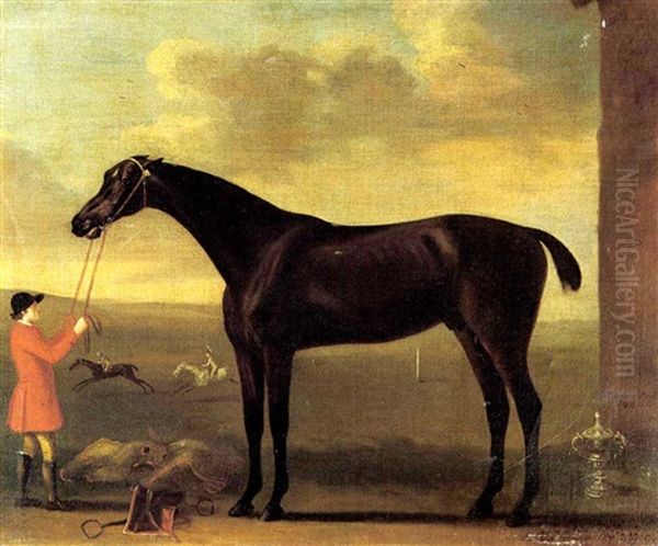 'whinigig', The Winner Of The 1769 Jubilee Cup, Held By A Groom Oil Painting by Francis Sartorius