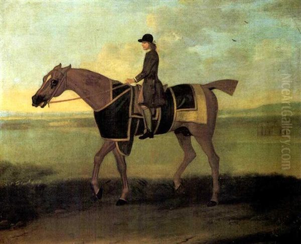 A Chesnut Race Horse Ridden By A Groom On Newmarket Heath ('sedbury'?) Oil Painting by Francis Sartorius
