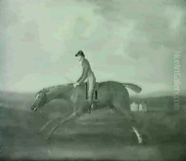 Eclipse With Jack Oakley Up, On The Beacon Course, New-     Market Oil Painting by John Nost Sartorius