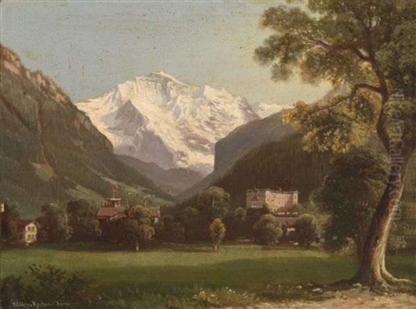 Jungfrau Mit Jungfraublick Oil Painting by Hubert Sattler