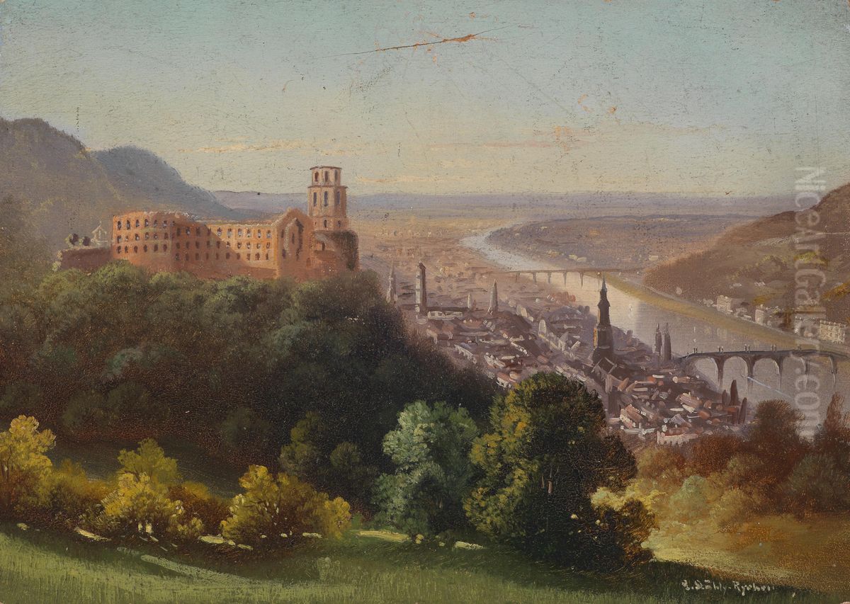 Blick Auf Heidelberg Oil Painting by Hubert Sattler